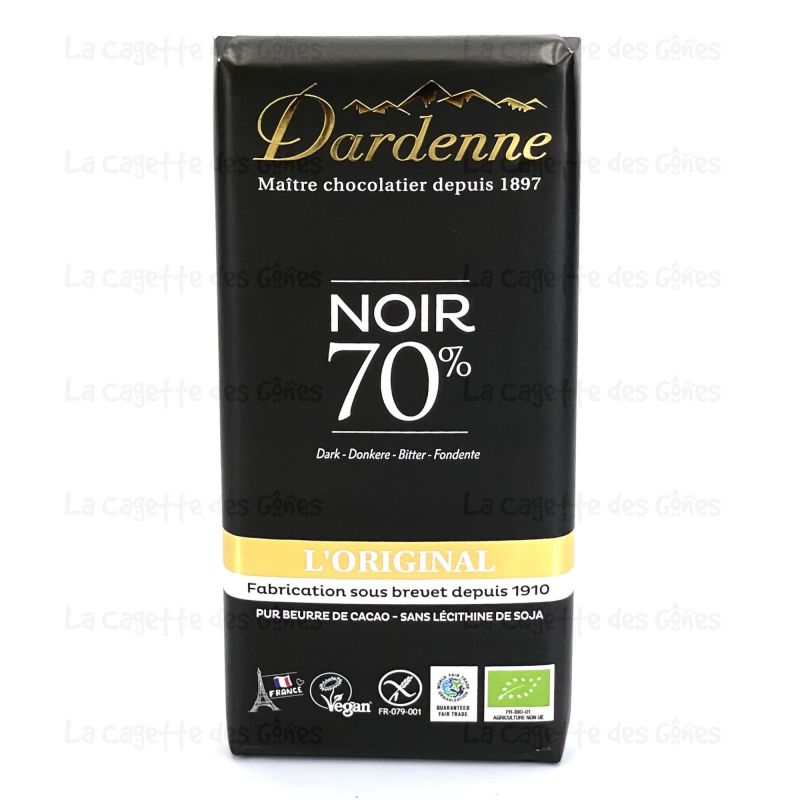 CHOCOLAT NOIR 70% TABLETTE 100G