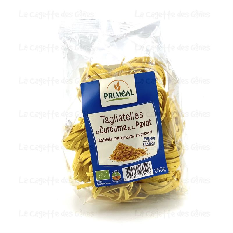 TAGLIATELLES CURCUMA PAVOT   250 G