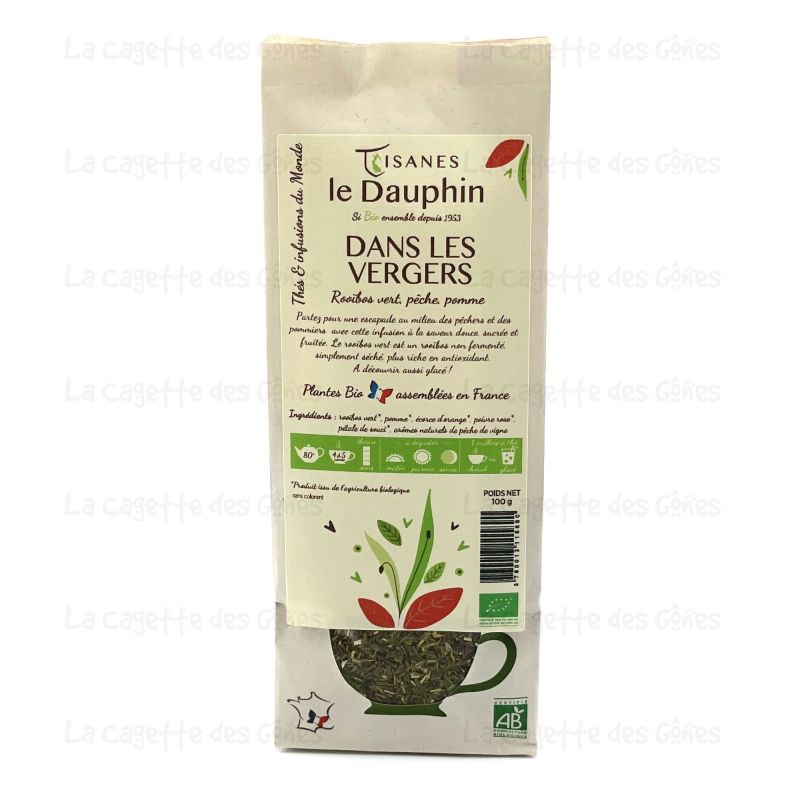 DANS LES VERGERS  - ROOIBOS VERT, PECHE, POMME - POIDS NET 1