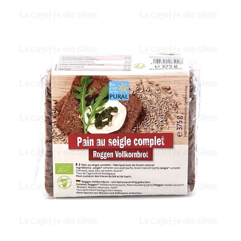 PAIN COMPLET SEIGLE 375G