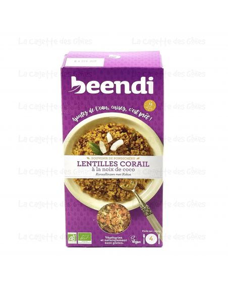BEENDI PRET-A-CUISINER LENTILLES CORAIL A LA NOIX DE COCO 25