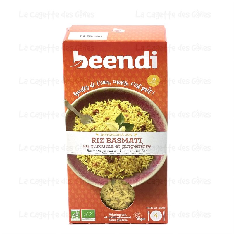 BEENDI PRET-A-CUISINER RIZ BASMATI AU CURCUMA ET GINGEMBRE 2