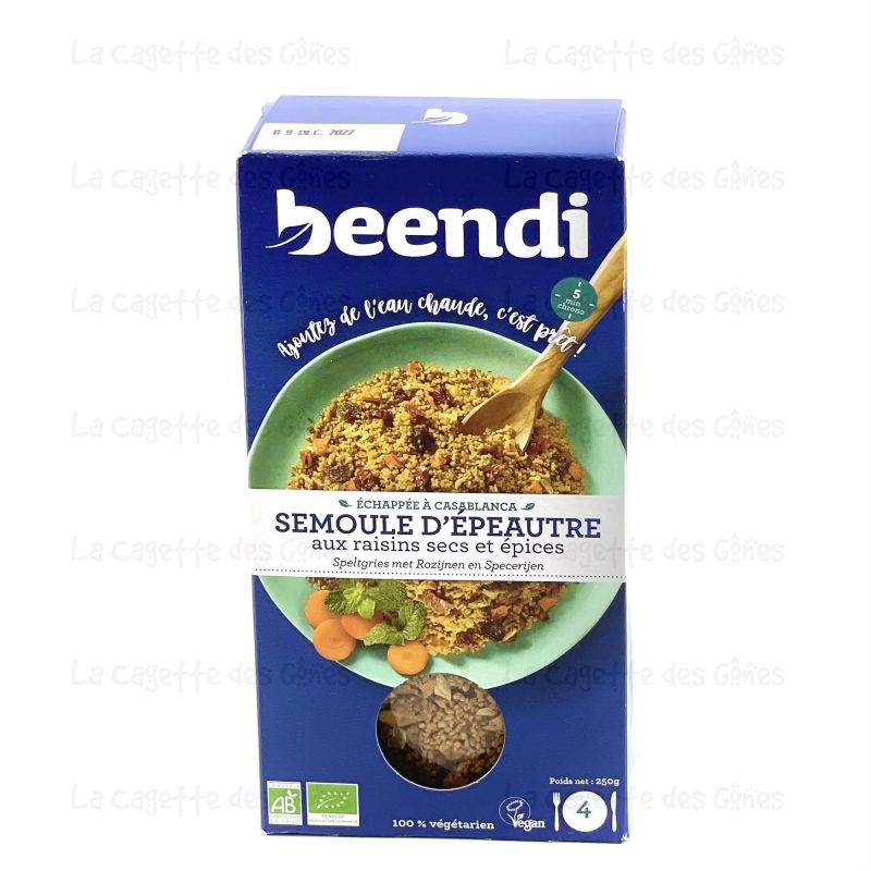 BEENDI PRET-A-CUISINER SEMOULE D'ÉPEAUTRE AUX RAISINS SECS E