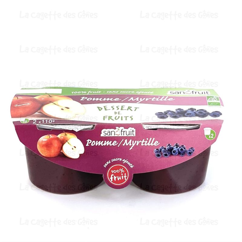 DESSERT FRUITS SSA POMME MYRTILLE 2X110G