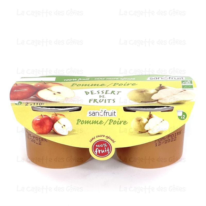 DESSERT FRUITS SSA POMME POIRE 2X110G