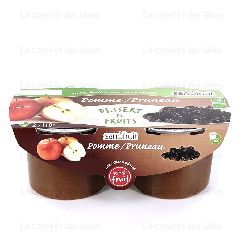 DESSERT FRUITS SSA POMME PRUNEAU 2X110G