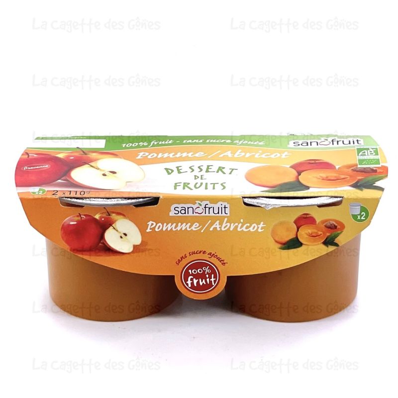 DESSERT FRUITS SSA POMME ABRICOT 2X110G