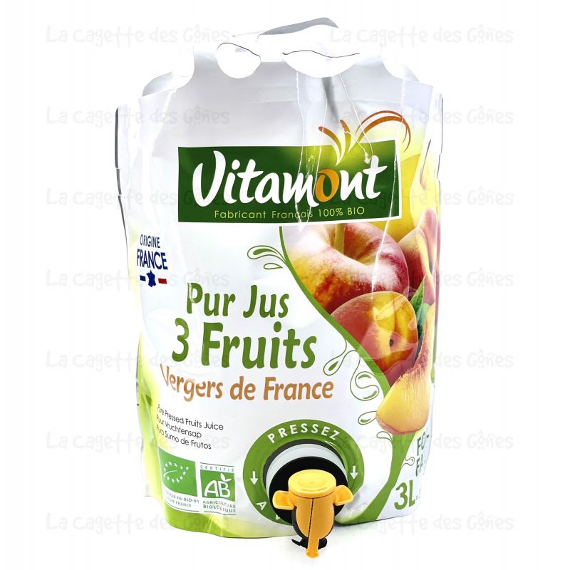 JUS 3 FRUITS DU VERGER FONTAINE SOUPLE FRANCE 3 L