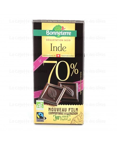 CHOCOLAT DEGUSTATION NOIR ORIGINE INDE 70%